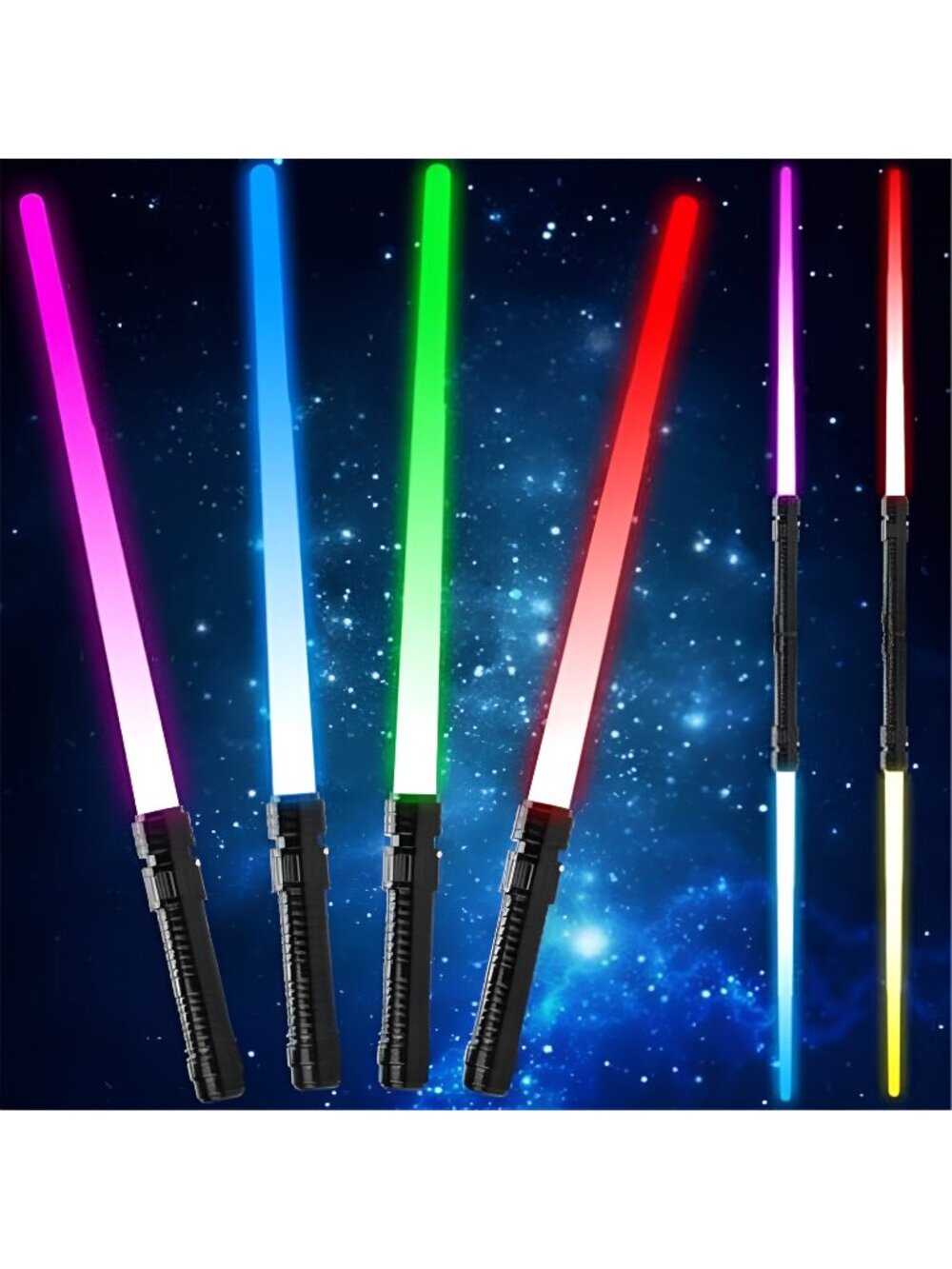 Light Up Swords Saber for Kids,4 pack 7 colors Expandable Light Swords Toys